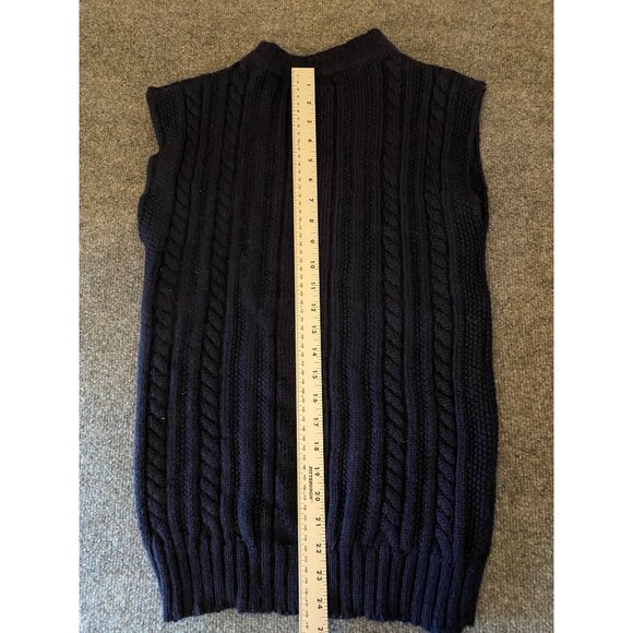 VTG Laura Ashley 100% Wool Thick Cable Knit Sweater Womens Small Preppy Classic - Picture 12 of 13